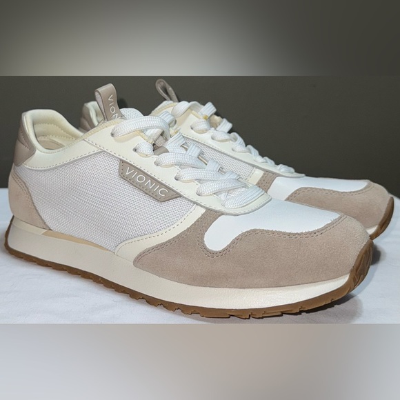 Vionic Monarch Womens Orthotic Support Sneakers White Cobblestone 7M Light NWOT - Picture 1 of 16